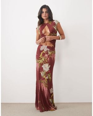 ASOS Draped Maxi Skirt - Red