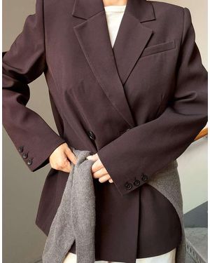 NA-KD Oversized Double Breasted Blazer - Purple
