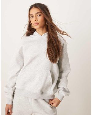 Gina Tricot Felpa Con Cappuccio Comoda Chiaro Mélange - Neutro
