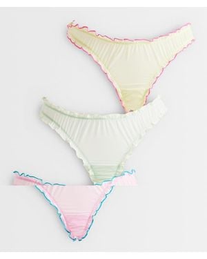 ASOS 3 Pack Sheer Mesh Scrunch Thong - White