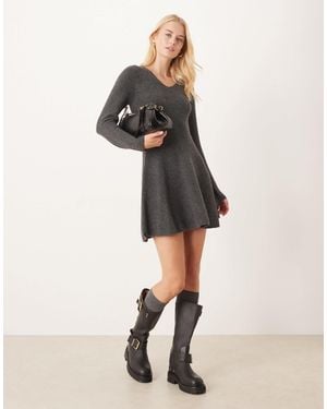 JDY Tall Skater Knit Mini Dress - Natural