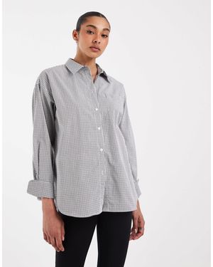 JJXX Jamie Oversized Striped Poplin Shirt - Gray