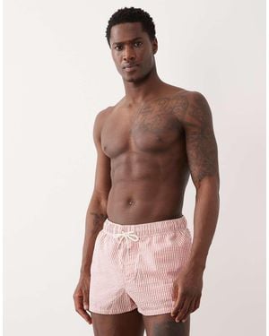 ASOS Seersucker Swim Shorts - Red