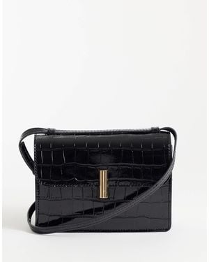 ASOS Shiny Croc Crossbody Bag - Black