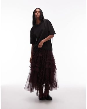 AllSaints Jen - jupe en tulle - bordeaux - Blanc