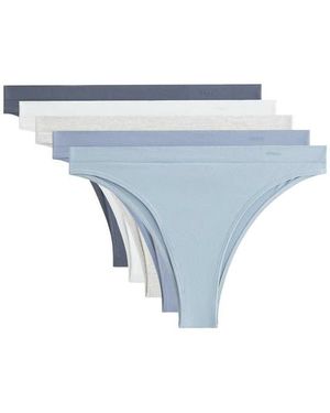 Oysho 5 Seamless Brazilian Briefs - Blue