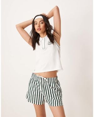 Polo Ralph Lauren Wimbledon Capsule Logo Stretch Mesh Sleeveless Polo Co-ord - White
