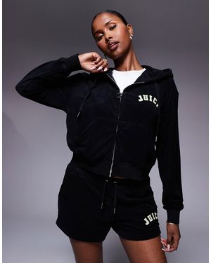 Juicy Couture – nala – cropped oversize-kapuzenpullover - Schwarz