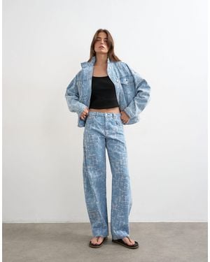 TOPSHOP Barrel Mid Rise Jeans - Blue