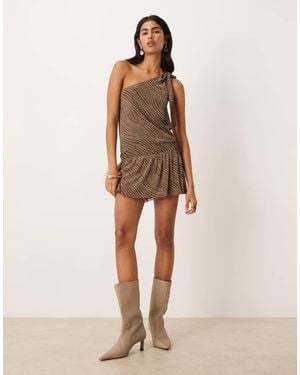 Motel Dyle Abstract Polka Dot Flock Dress - Natural