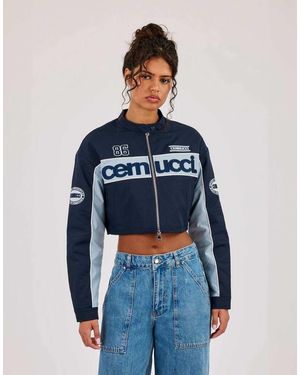 CERNUCCI Nylon Moto Jacket - Blue