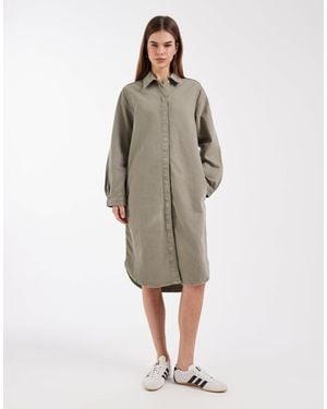 ASOS Denim Shirt Midaxi Dress - Natural