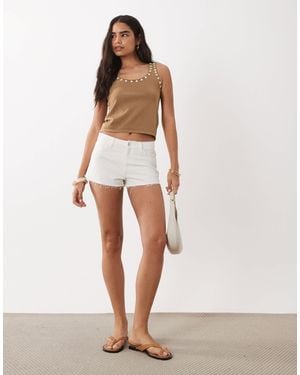 Mango Teen Denim Short - White