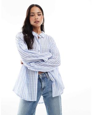 Cotton On Cotton On Textured Beach Shirt - Blue
