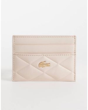 Lacoste Croc Detail Quilted Leather Cardholder - Natural
