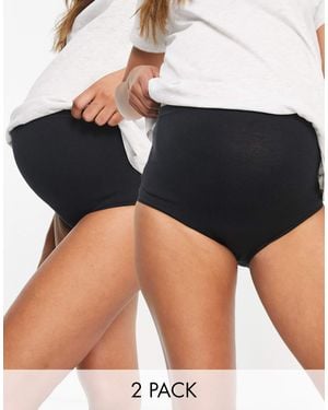 Mama.licious Mamalicious Maternity 2 Pack High Waist Control Briefs - Black