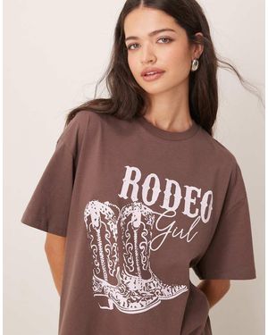 Miss Selfridge Rodeo Girl Oversized Tee - Brown