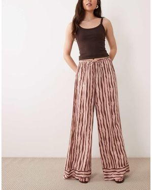 Wednesday's Girl Wide Leg Multi Stripe Trousers - Pink