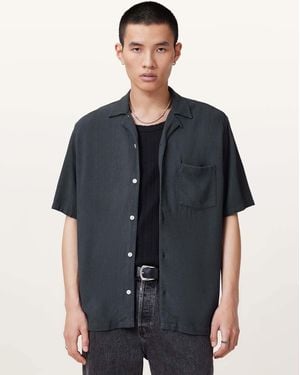 AllSaints – cudi – kurzärmliges hemd - Blau