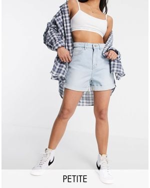 Don't Think Twice Dtt petite – caidi – jeansshorts mit hohem bund - Blau