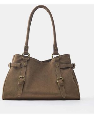 Pull&Bear Borsa Shopper Con Fibbia - Marrone
