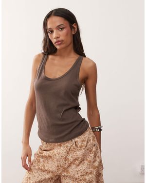 Weekday Vest Top - Brown