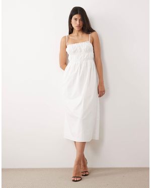 Kaiia – exklusiv – baumwoll-midikleid - Weiß