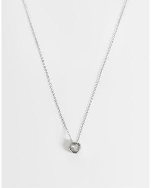ASOS Fine Chain Necklace With Circular Pendant - White
