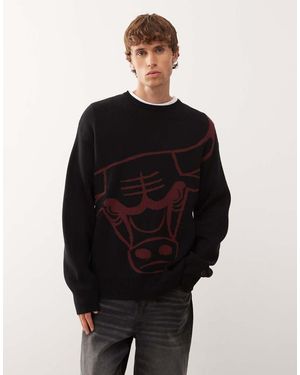 KTZ Jersey Extragrande Con Diseño De Los Chicago Bulls De Punto De - Negro