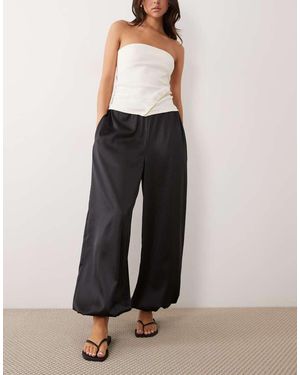 Miss Selfridge Satin Balloon Trouser - Black