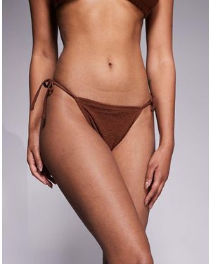 Ivory Rose Tie Side Bikini Bottom - Brown