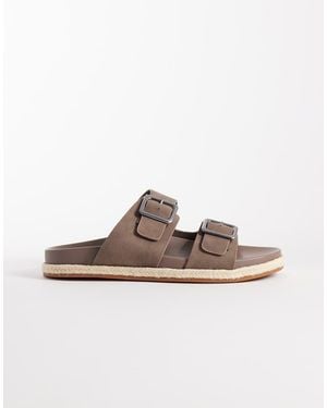 ASOS Two Strap Sandals With Buckles - Brown