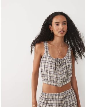 ASOS Babydoll Cropped Tie Front Top - Black