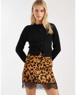 ASOS Minifalda Con Y Ribete De Encaje De - Negro