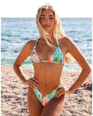 Kulani Kinis Sunlit Spritz Y Cheeky Bikini Bottom - Blue