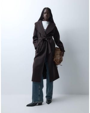 Vero Moda Elegante maxi-jacke mit gürtel - Blau