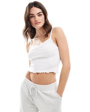 Cotton On Pointelle Cami Vest Crop Top - White