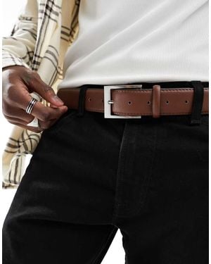 New Look Faux Leather Smart Belt - Black