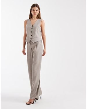ONLY Wide Leg Tailored Trousers Co-ord - White