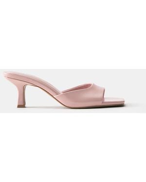 Pull&Bear Heeled Mule Sandals - Pink