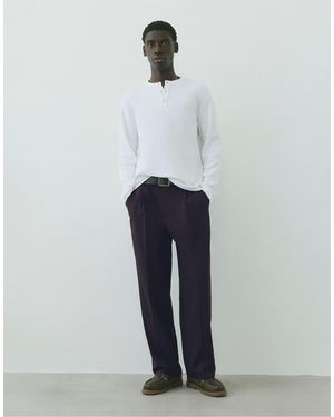 Pull&Bear Pantaloni Sartoriali A Gamba Larga - Bianco