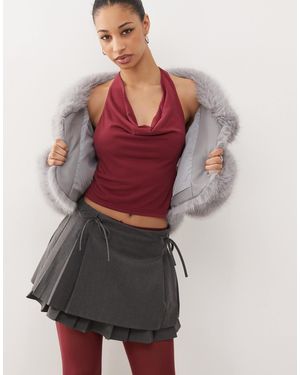 Motel Menora Cowl Neck Halter Top - Red