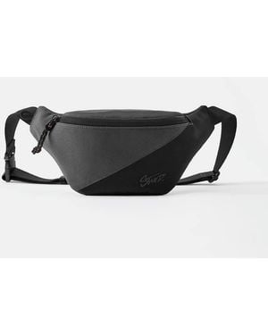 Pull&Bear Mixed Fabric Stwd Belt Bag - Black