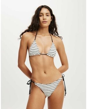 Cotton On Sunspun Micro Knit Slider Triangle Bikini Top - Natural