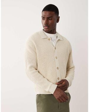 Abercrombie & Fitch Light Knit Button Up Cardigan - Natural