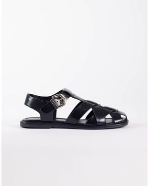 schuh Sandalias Negras De Estilo Gladiador Thatcher De - Azul