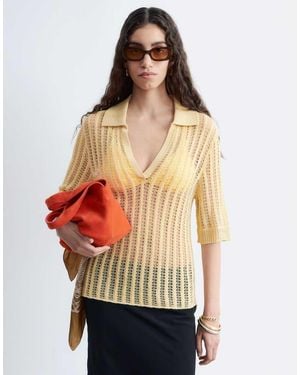 & Other Stories Open Knit Crochet Polo - Red