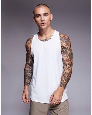 4505 Icon Quick Dry Training Singlet With Racer Back - White