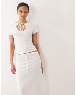 ASOS Sheer Midi Skirt - Natural