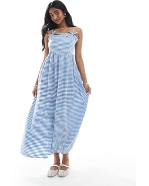 Daisy Street Bow Detail Maxi Dress - Blue